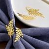 Gold Wheat Napkin Rings Metal Leaf Napkin Holder For Harvest Festival Fall Christmas Thanksgiving Dinner Table Decoration