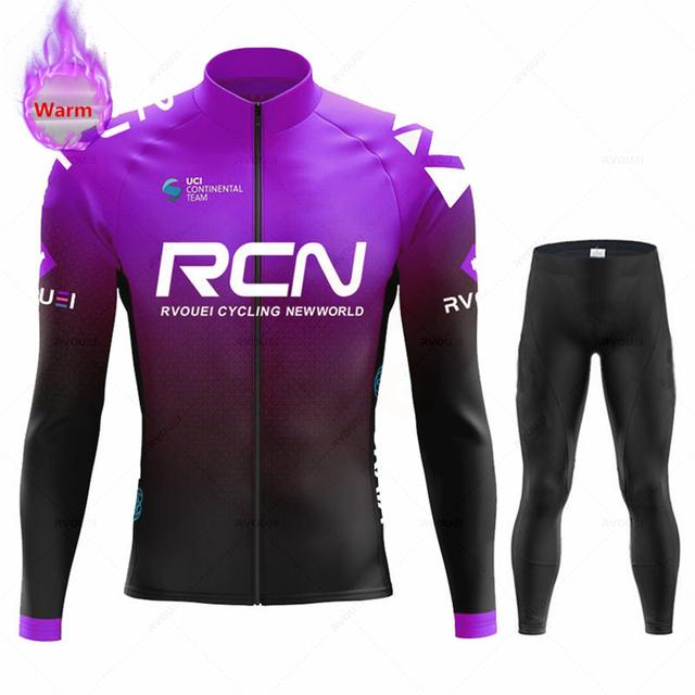 2023 Rcn Team Winter Thermal Fleece Cyklistický dres Set Nové MTB oblečení na kolo Maillot Ropa Ciclismo Oblečení na kolo s dlouhým rukávem