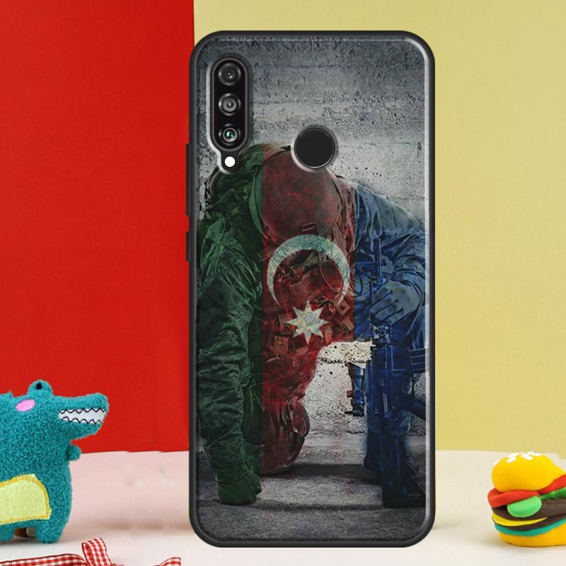 Azerbaijan Flag For Huawei Nova 12i 12s 11i 5T 9 10 SE Y91 Y90 Y60 Y70 Y72 Y61 P60 Pro P20 P40 P30 Lite Case