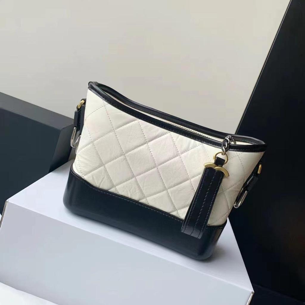 Women's 2025 Genuine Leather Hobo Bag - New Fragrance Style, Diamond Pattern, Chain Strap, Single Shoulder & Crossbody Options