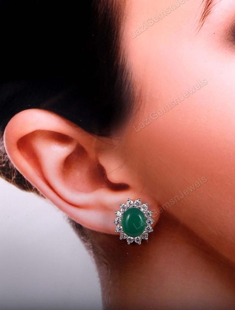 Natural Onyx Earrings-Minimalist Stud Earrings Simple Jewelry Earrings-925 Sterling Silver-Green Gemstone Bigl Boho Earrings Moms gift her