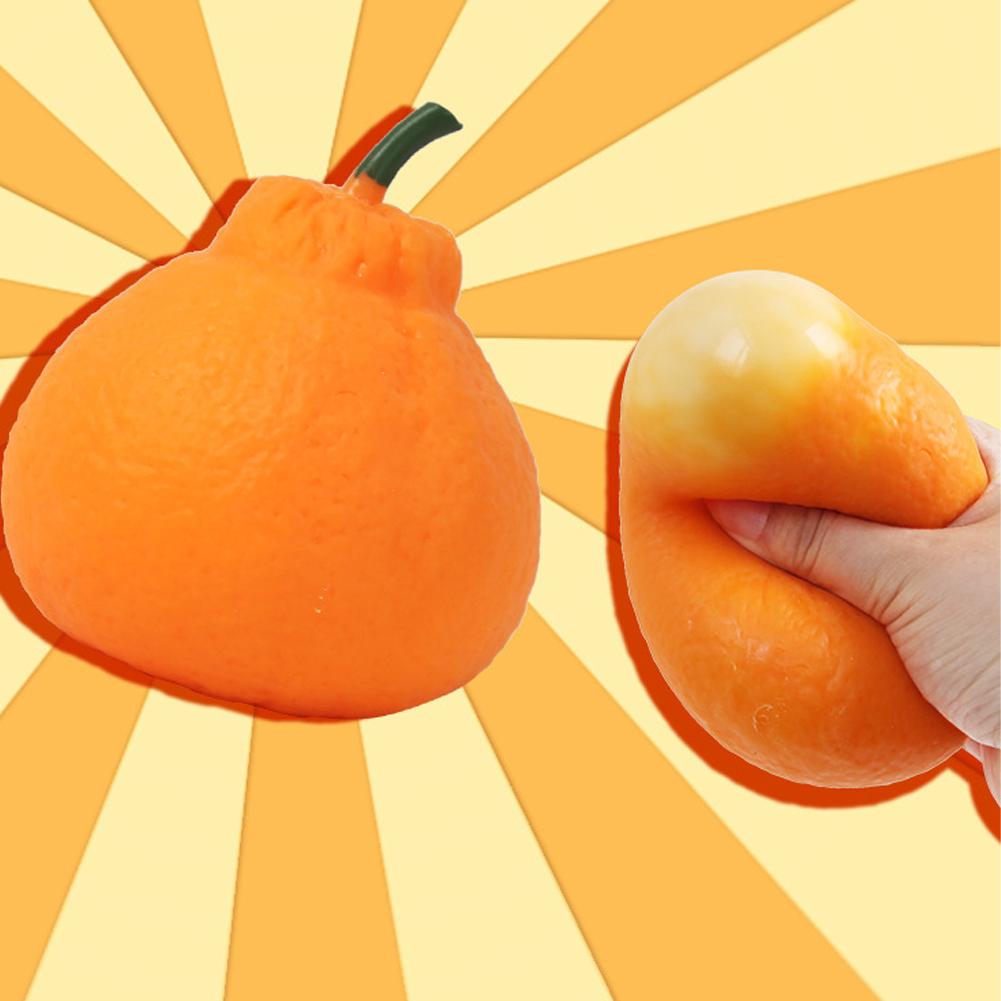 Activating Toys Orange Realistic Squishy Toy Soft Squeeze Stress Relief Funny Fruit Fidget Anti Stress Decompression Toy