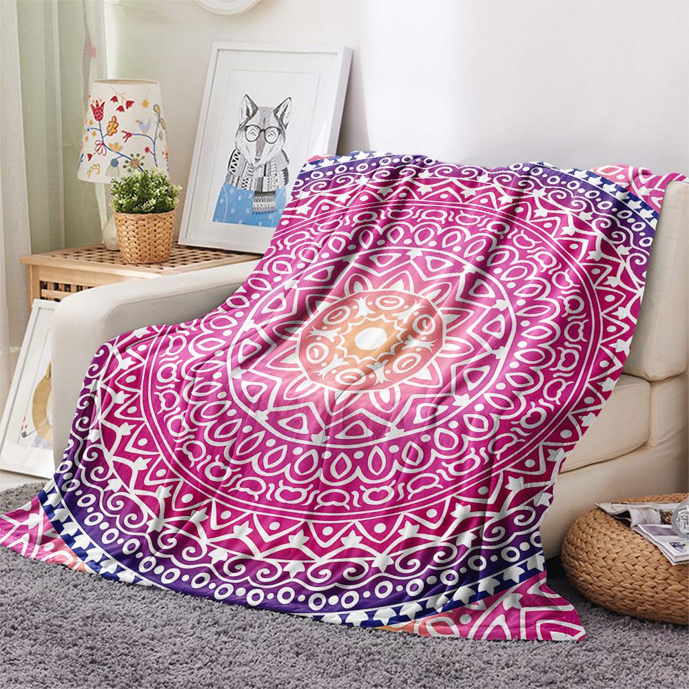 Geometry Print Flannel Blanket, High quality Comfortable for All Seasons, Home Decor, Warmth and Comfort, Perfect for Christmas Gifts