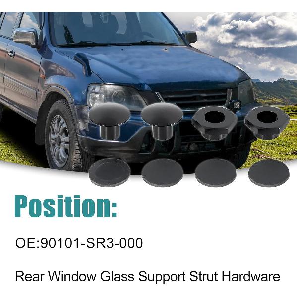 

ACROPIX 90101-SR3-000 Rear Window Glass Support Strut Hardware Kit Fit for Honda CR-V 1997-2001 1pcs Black
