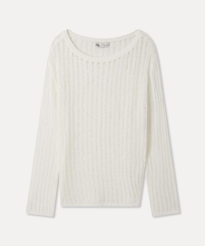 MIXXO Crochet See-Through Long Sleeve Knit_Miwkag513T
