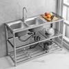 Lantuan Stainless Steel Kitchen Sink with Stand and Hot/Cold Faucet