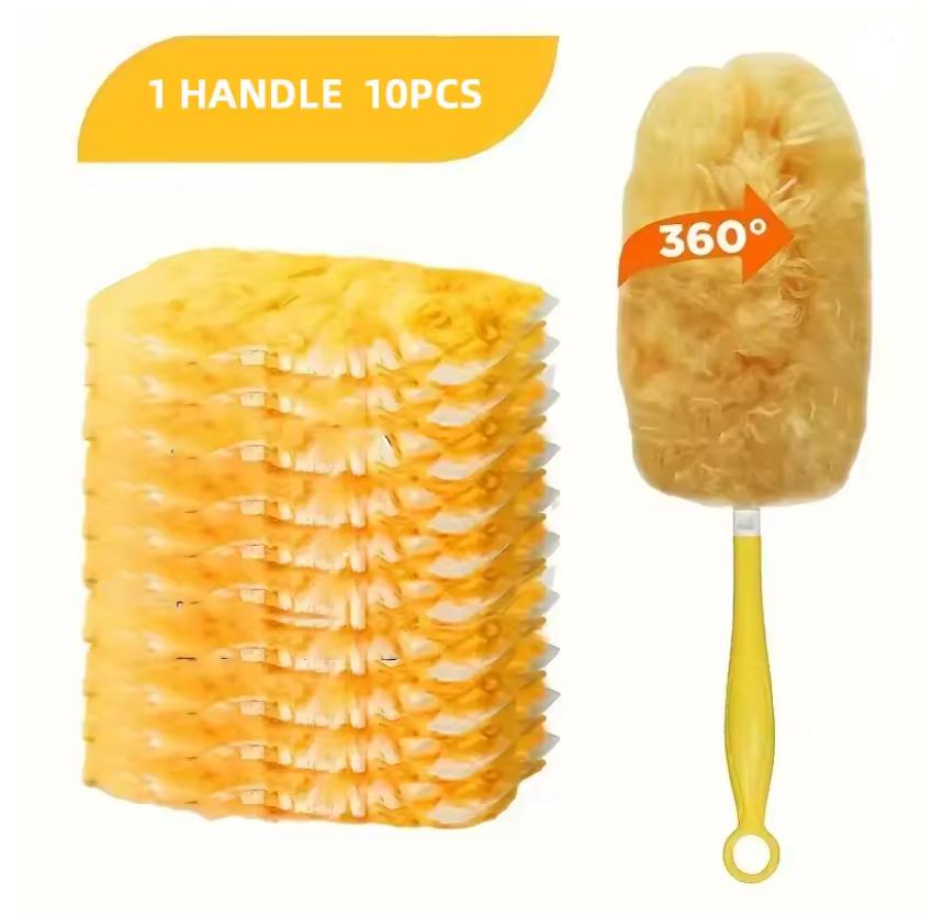 Double Sided 360 Electrostatic Duster Spider Web Cleaner Disposable Feather Duster for Roof Desktop Dust Cleaning Cleaning