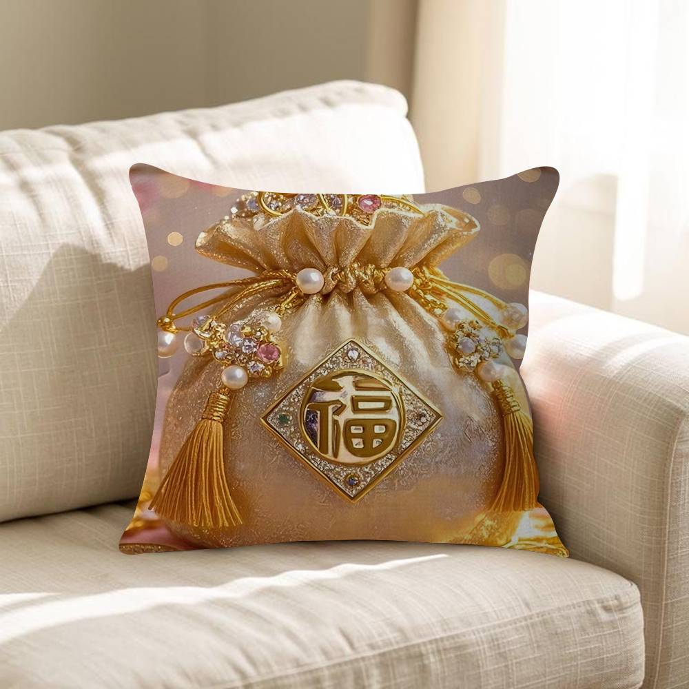 Chinese Lucky Bag Cushion Cover Pillow Cover Decor Pillowcase Printed Cushion Case For Couch