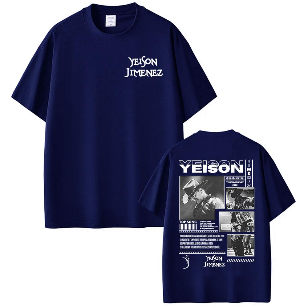 Singer Yeison JiUnisexez Album 2026 Tour Print T Shirts Unisex Women Fashion Hip Hop Gothic Tshirt High Quality Casual Cotton T Shirt