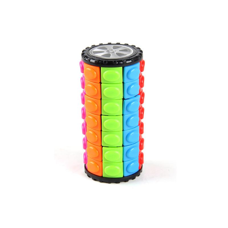 Creative Gifts Rotate and Slide Puzzle Cylinder Cube Brain Development Educational Sensory Toys for Kids Boys Girls Adults