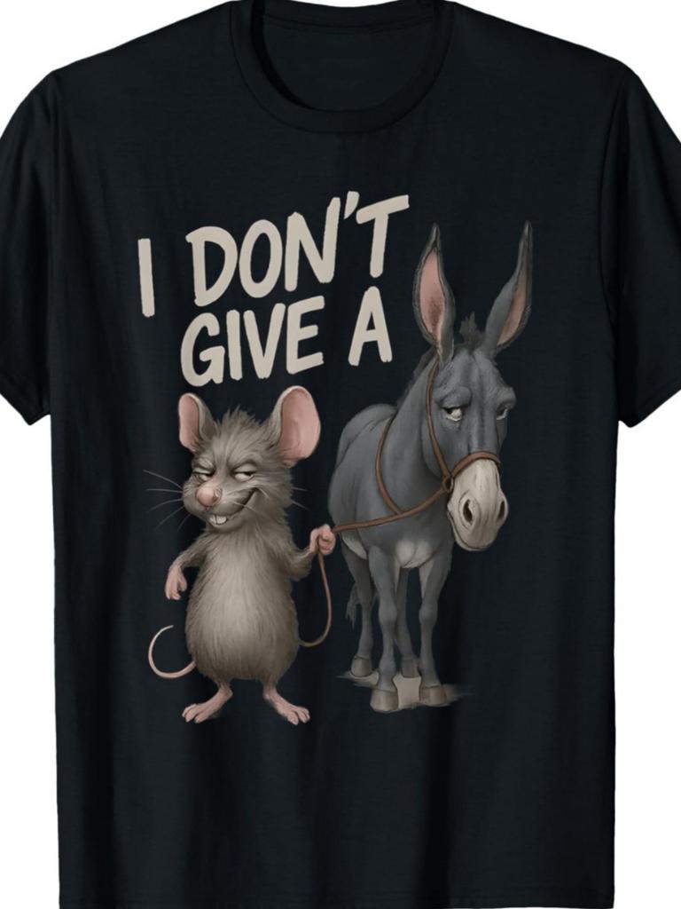 Funny Sarcastic Rat Donkey Meme TShirt I DonT Give A Graphic Tee with Donkey Rat Characters Soft Breathable Shirt for