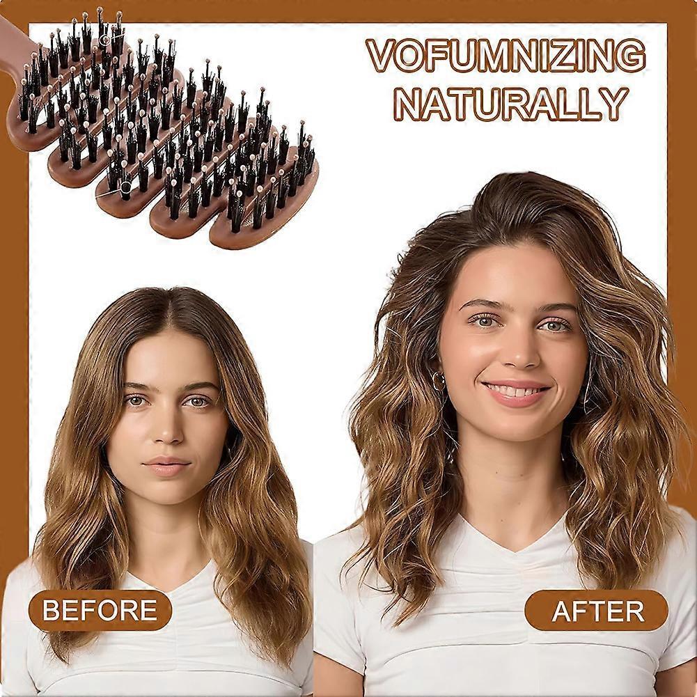 Volumizing Boar Bristle Hair Brush, Soft Natural Bristles Brush for Thin and Fine Hair, Hairbrush for Women
