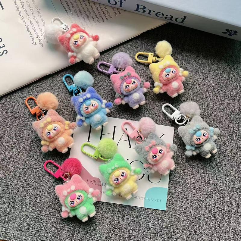 Cute Plush Keychains Party Gifts Kawaii Keychain Phone Chain New Year Xmas Party Favors Gift Baby Face Cute Aesthetic Keychain