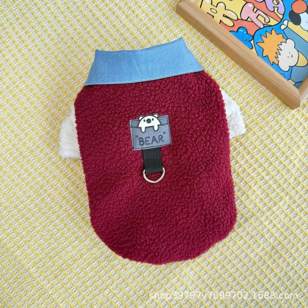 Autumn and Winter Double-sided Fleece Shirt Collar Two-legged Fleece Jacket Dog Cat Clothes Small Dog Warm Pet Clothing