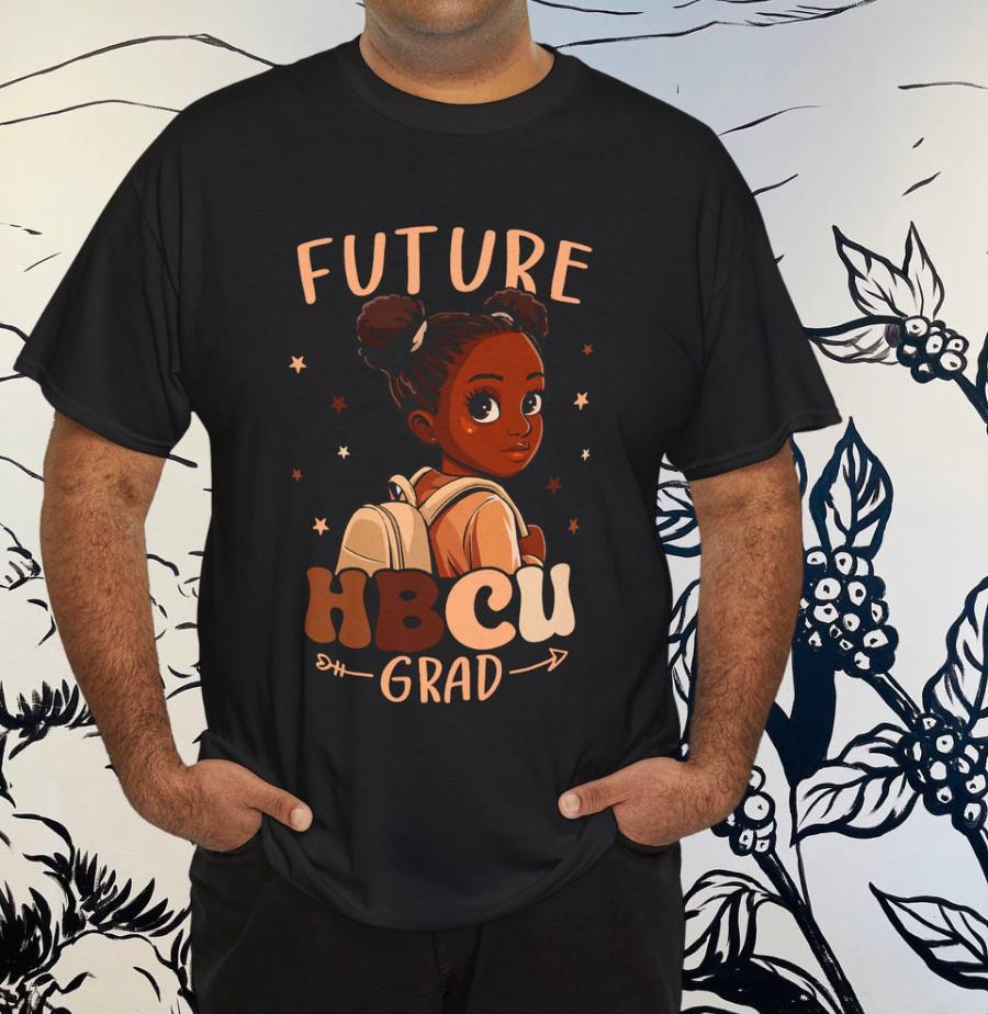 

Future HBCU Grad kids Black Girl Afro Black History Month T-Shirt S