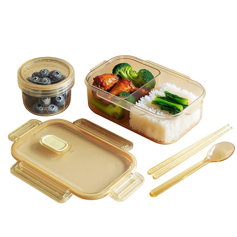 CAMUZ PPSU Microwaveable Bento Lunch Box with Cutlery Set