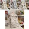 Little Bear Floral Print Youthful Nylon Student Backpack With Breathable Design For Daily Use