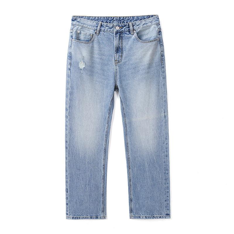 

Свободные и поношенные прямые брюки для мужчин, весенне-летний новый стиль, джинсы, брюки, свисающие до пола 40 синий