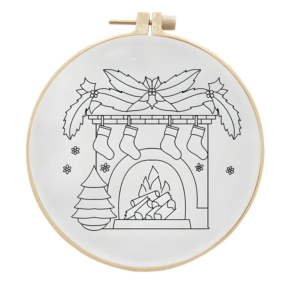 Vánoční vyšívací startovací sada se vzorem a návodem pro začátečníky DIY sada křížkové výšivky Vyšívací potřeby