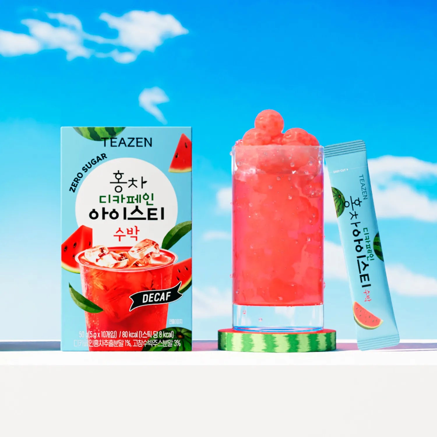 Teazen Decaffeinated Watermelon Ice Tea Instant Drink 10 Sticks 5 Boxes Drink 10 Sticks 5 Boxes