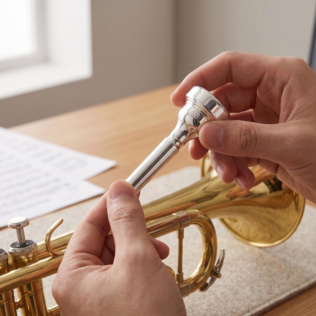 Cornet Mouthpiece Silver Plated Brass Instrument Accessory for Beginner Blowing Adult Practice