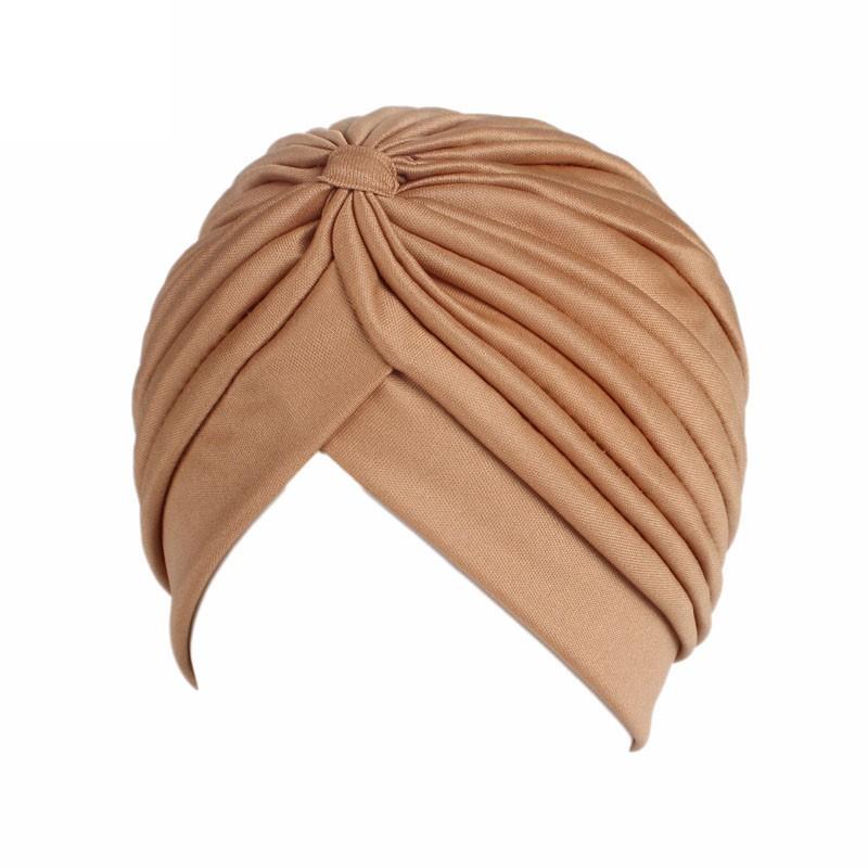 Stretchy Knot Twist Turban Bandanas Women Headscarf Bonnet Muslim Hijab Indian Hats Female Chemo Cap Adult Solid Color Head Wrap