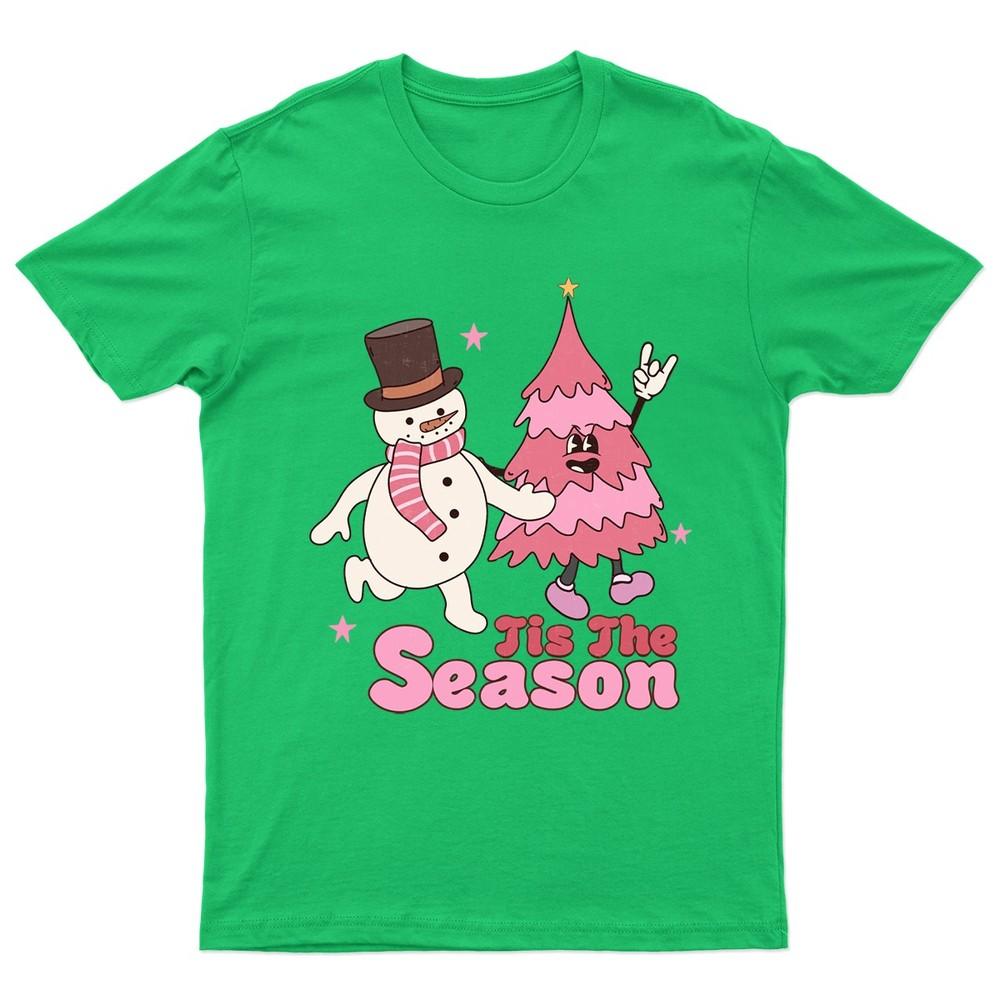 Tis The Season SnowUnisex TShirt Unisex Gift Retro Seasonal Funny Xmas Santa S