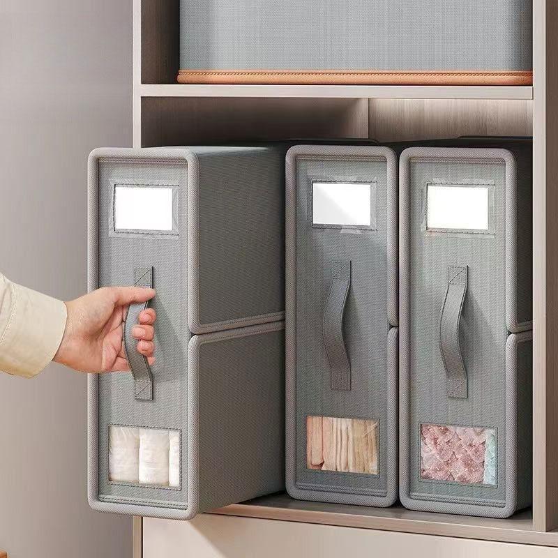 Set Creativo di 4 Scatole Portaoggetti in TNT per Lenzuola Copripiumino Coperta Grande Capacità Armadio Vestiti Tessuto Organizzatore per la Casa