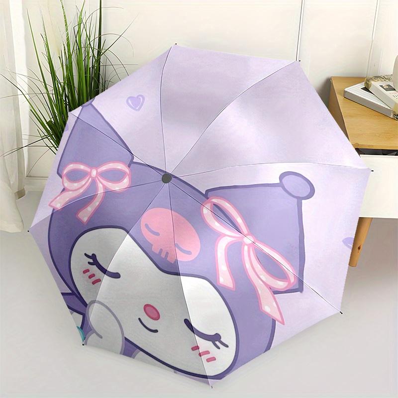 

Kuromi Automatic Open/Close Umbrella-Cute Umbrella with Cute Design, Portable 3-Fold Compact Umbrella for Men & Women, Halloween Christmas G