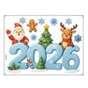 Yousheng 2026 Christmas Window Stickers Santa Claus Snowflake Reindeer Pattern Glass Xmas Decals Holiday Decor