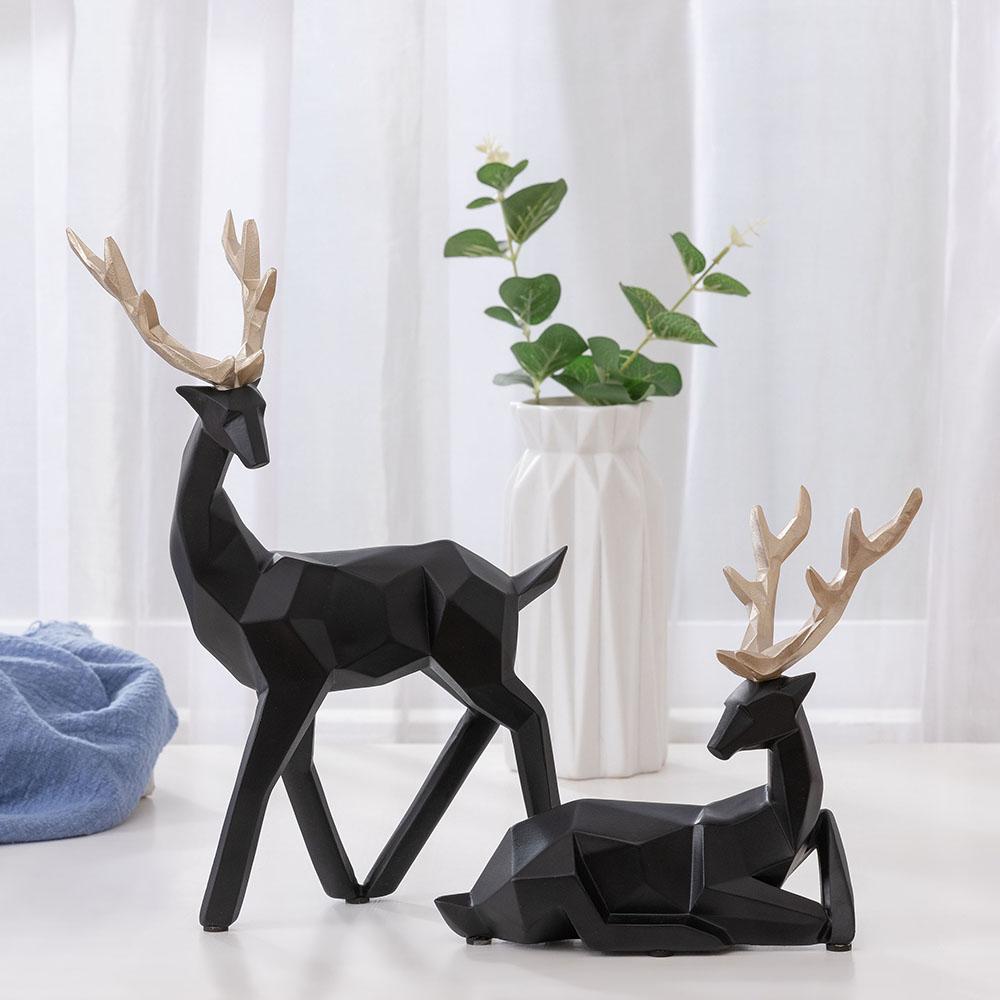 European Style Decorative Items Creative Resin Crafts  Decorative Items  Geometric Deer Ornaments Gifts  Living Room Home