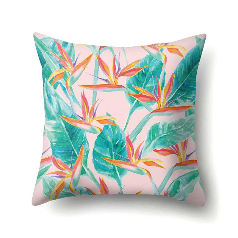 Polyester Pillowcase Plant Fresh Car Decoration Home Printed Pillowcase Sofa Cushion Cover