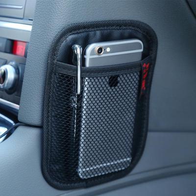 Leather Car Interior Phone & Card Storage Mesh Net