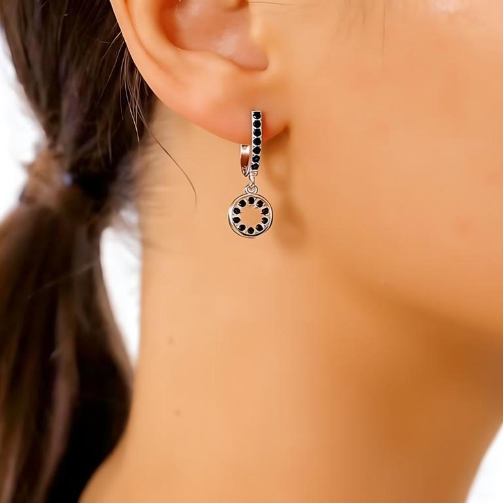 Black Awn Black Exquisite Drop Earrings for Women