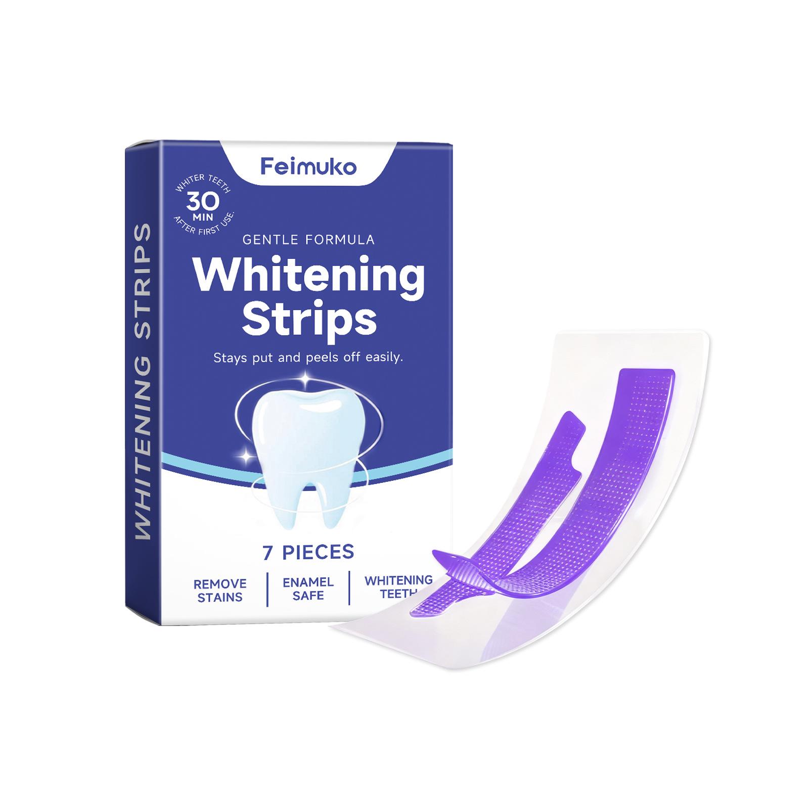Feimuko Minty Purple Teeth Whitening Strips - Gentle, Stain-Removing, No Irritation
