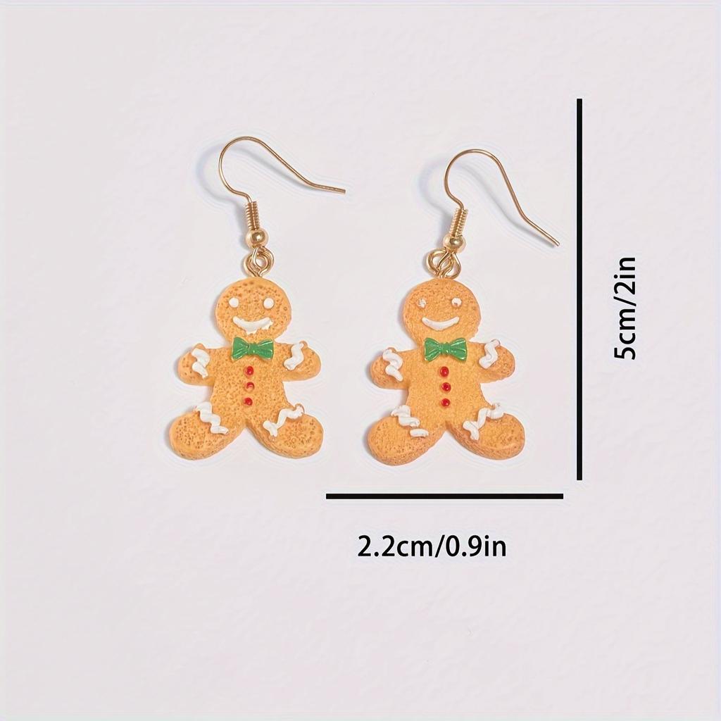 Gingerbread Man Cute Funny Earrings Earrings Celebrate Holidays Christmas Hot Sale New