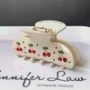 Korean Acetate Acrylic Hair Accessories: Diamond Cherry Rhinestone Ponytail and Shark Clips