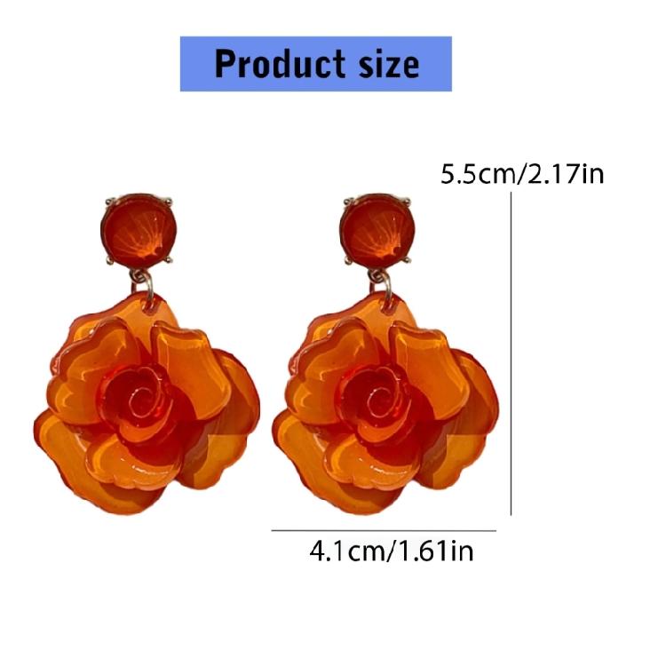 Classy Floral Drop Earrings Jewelry Sophisticated Rose Dangle Earrings Portable Drop Ear Studs for Various Occasions