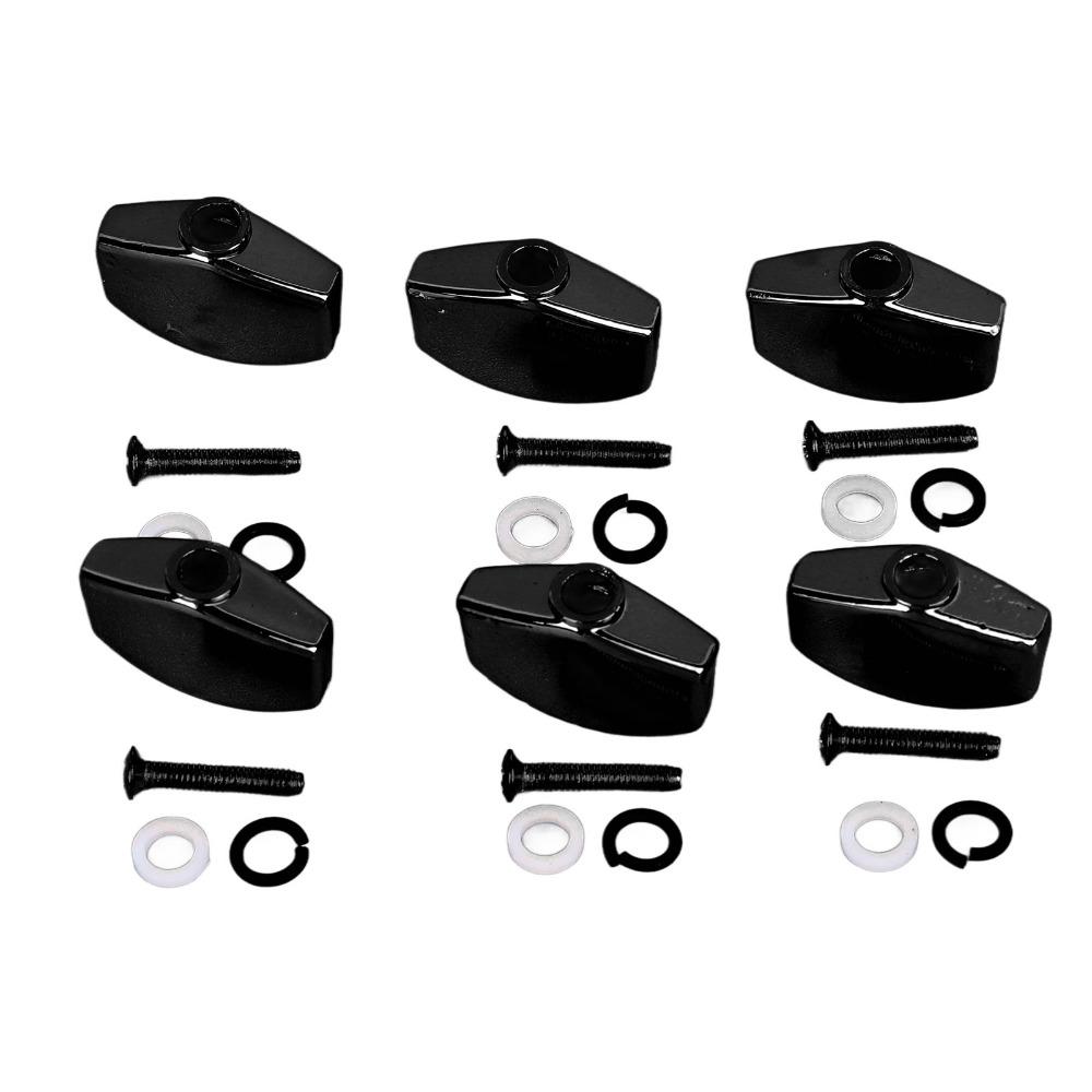 12PCS Plastic Guitar Tuning Peg Buttons Black Guitar Machine Heads For Acoustic Guitar