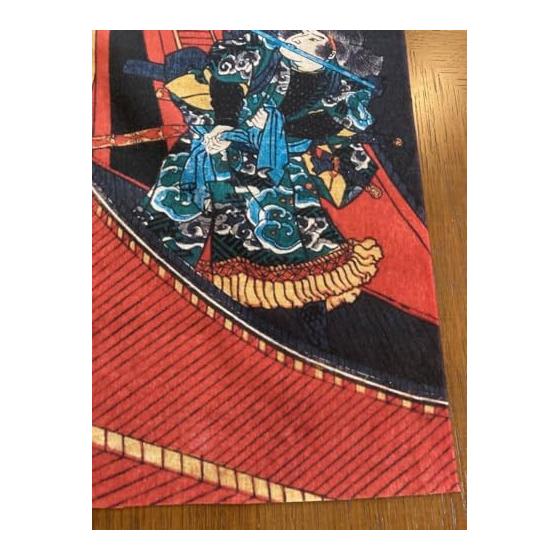 Ukiyo-e Tenugui: "The Duel at Ryrykaku" by Utagawa Kuniyoshi - Printed with Reactive Dyes on Premium Tokka Cotton 100% - Japan