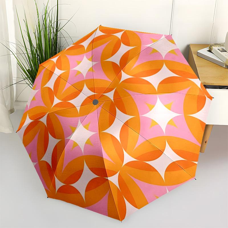 

1pc Floral Pattern Automatic Folding Umbrella, 8-Rib Iron Frame, Casual Outdoor Accessory for Birthday Festival Gifts yy251128194