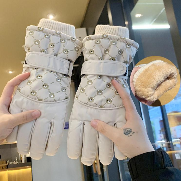 Ski Gloves for Women Riding Winter Full Palm Anti Slip Freezing Gloves with Thick Velvet Warm Windproof and Cold Resistant Gloves for Men