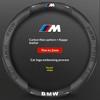 Car Carbon Fiber Suede Leather Steering Wheel Cover BMW M X1 X3 X5 X7 F01 F10 F15 F20 F25 F30 M2 M3 E39 E46 E60 E70 E90 G20 G30 gzhw17