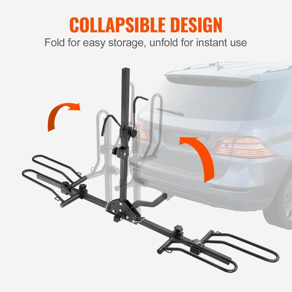 Fahrradträger für Anhängerkupplung, Plattformstil für 2 Fahrräder, Maximale Tragfähigkeit 80 LBS Fahrradträger Anhängerkupplung für 1,25-/2-Zoll-Empfänger, Kippbarer und faltbarer Fahrradträger mit