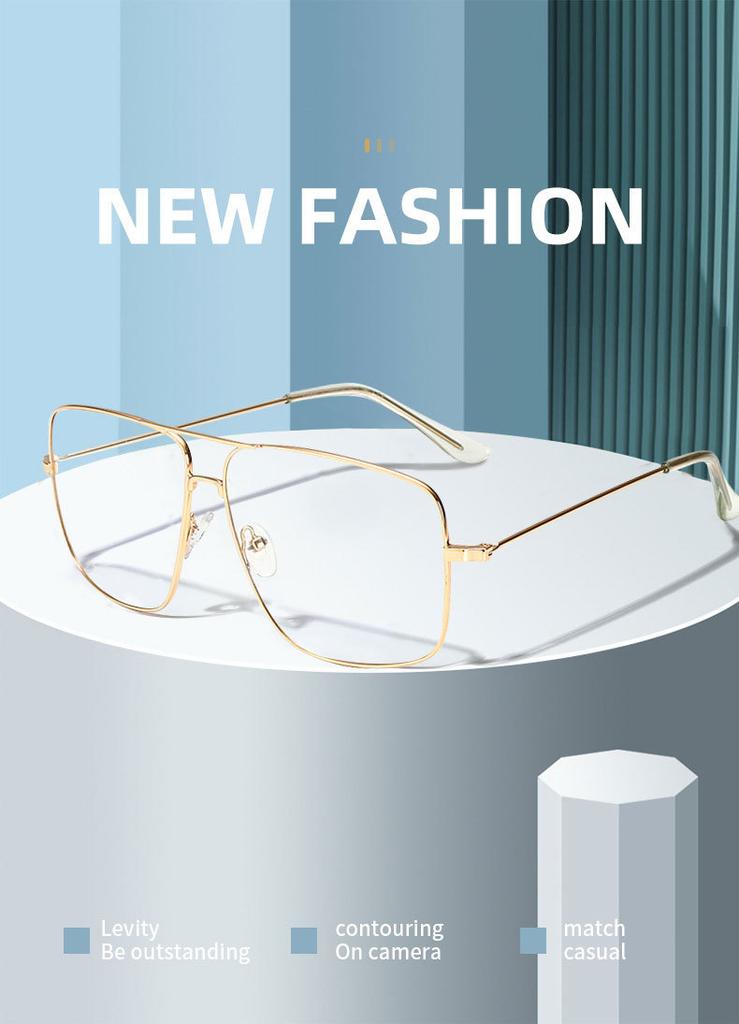 Ultralight Unisex Clear Glasses Oversized Frame Women Anti-blue Light Transparent Anti-radiation Eyewear Flat Mirror Eyeglass