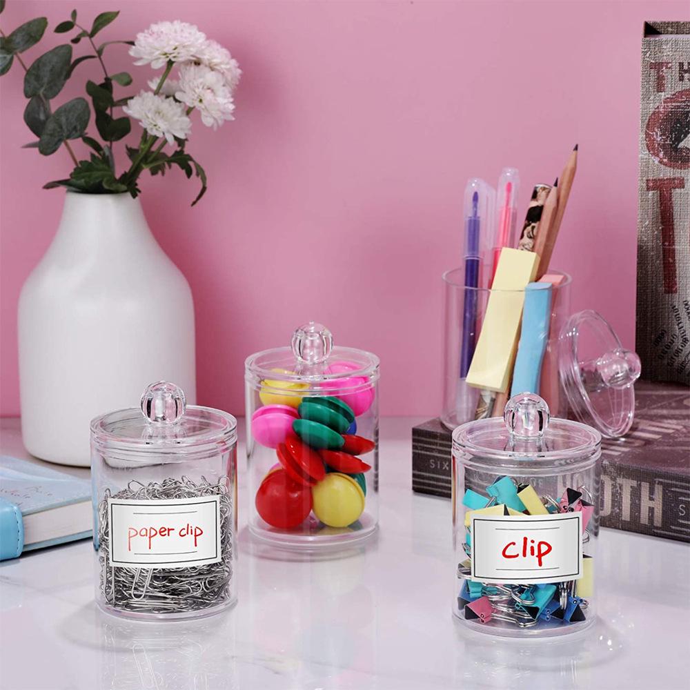 Transparent Acrylic Cotton Swab Storage Box with Dustproof Lid for Bedroom, Bathroom, or Living Room