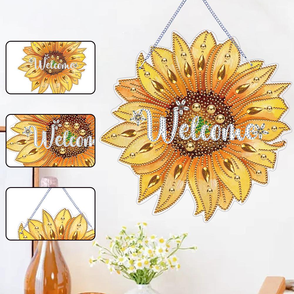 Acrylic Summer Vibe 5D DIY Diamond Painting Dots Pendant Rhinestone Diamond Art Window Pendants for Garden Window Decor