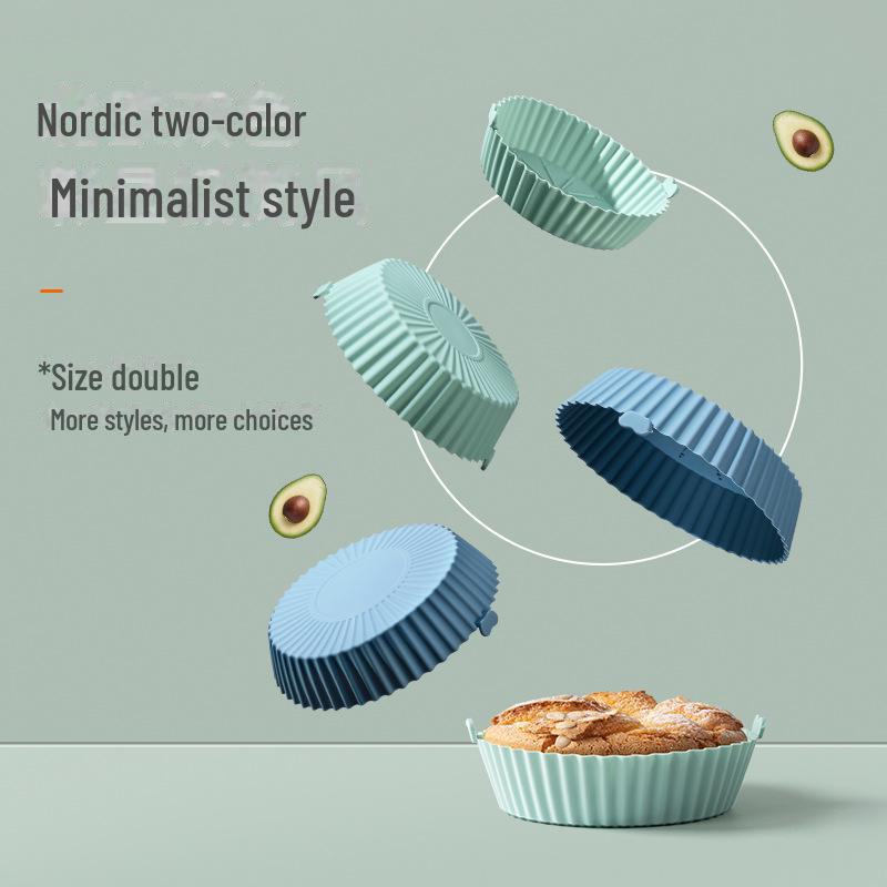 Silicone Air Fryer Baking Mat and Round Tray