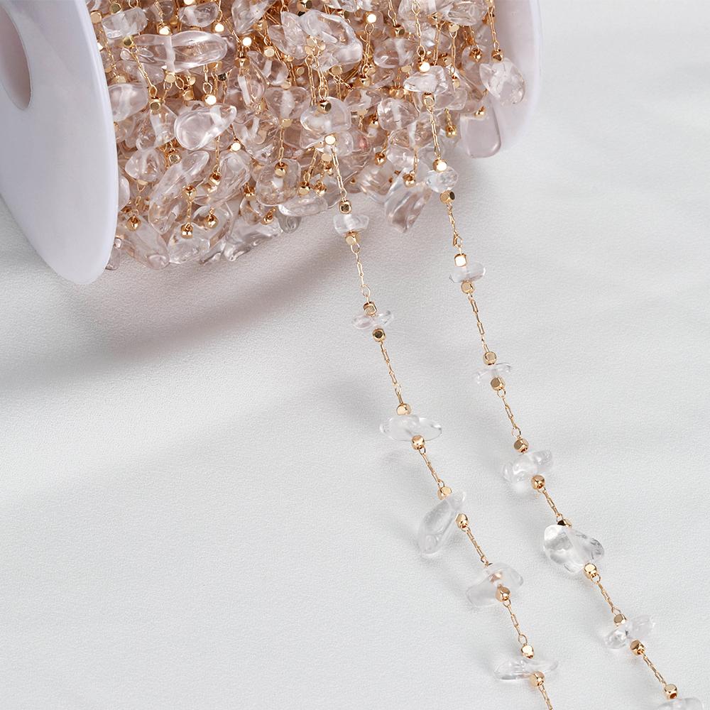 1meter Bohemian Crystal Irregular Stone Beads Beaded Chain for Handmade Bracelet Necklace Jewelry Making DIY Curtain Decoration