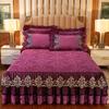 European Style Bed Skirt Lace Velvet Quilted Bedspread Autumn and Winter Thick Warm Fitted Sheet
